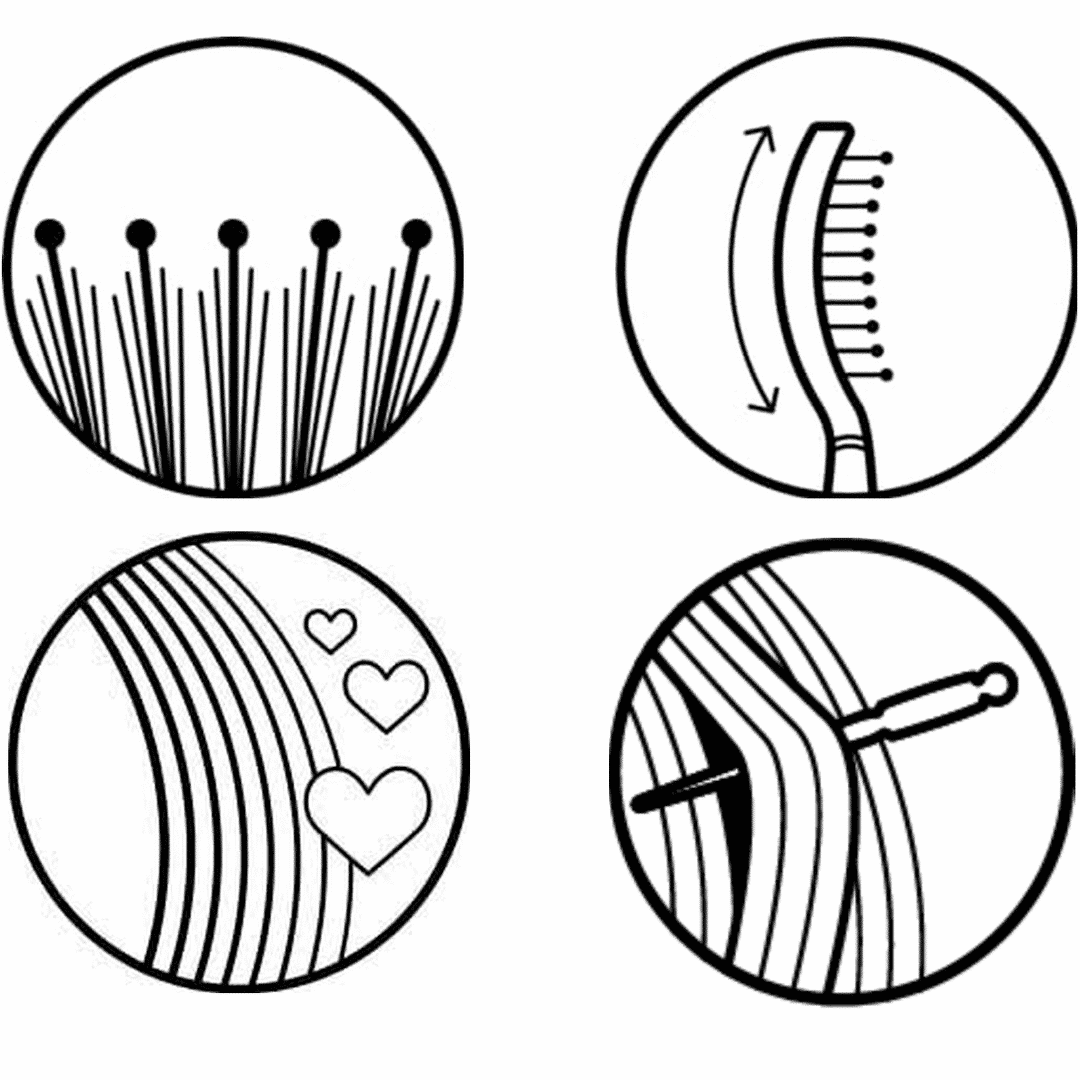 Finger Brush Combo Medium Full Black OLIVIA GARDEN - Imagen 2