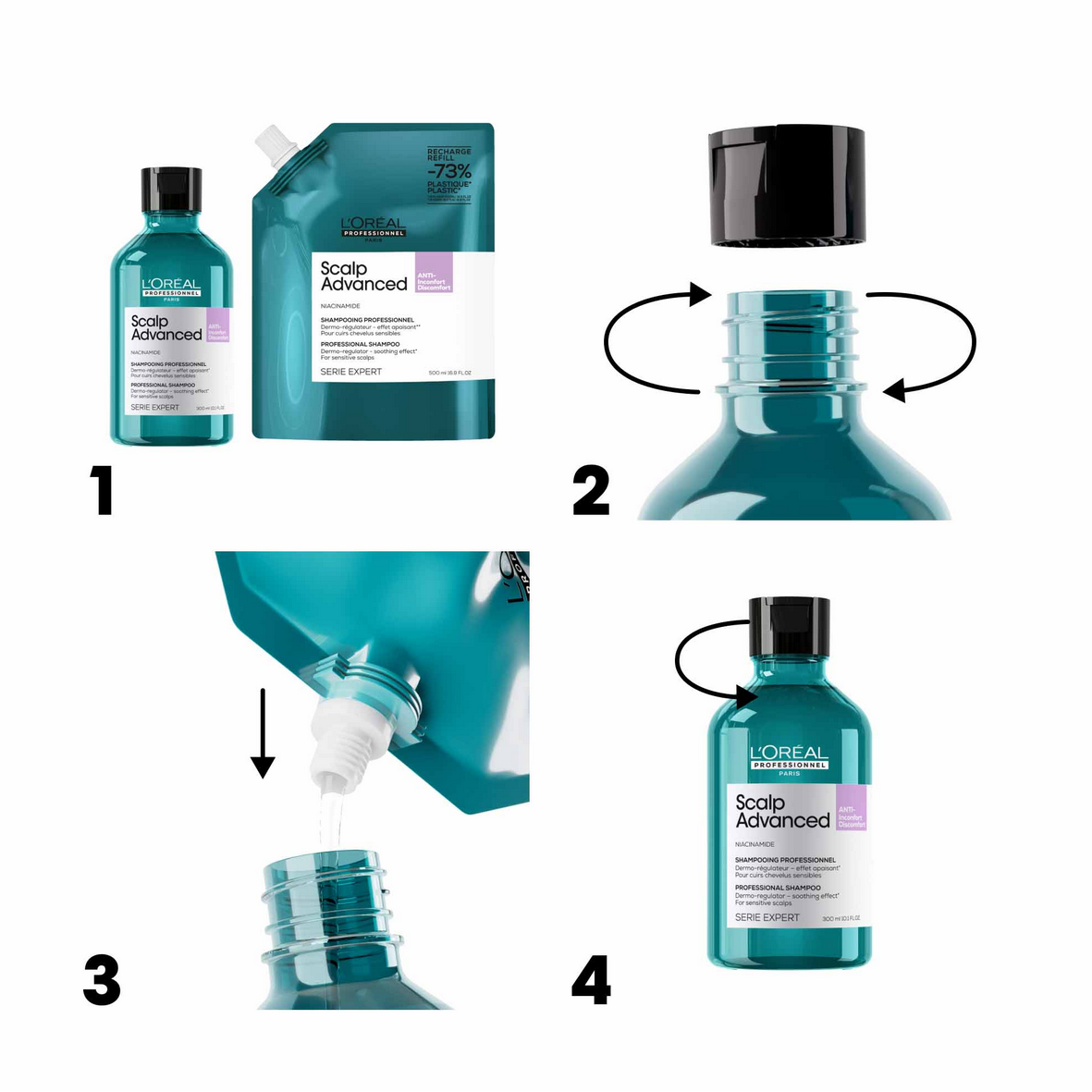 Scalp Advanced Shampooing Anti-Inconfort Refill 500ml L'ORÉAL LOREFILL - Imagen 2